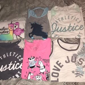 Lot of 6 Justice Tops